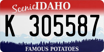 ID license plate K305587
