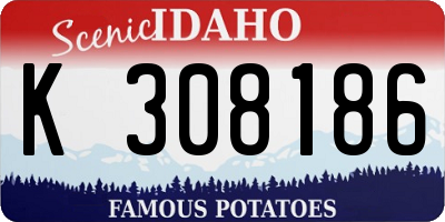 ID license plate K308186