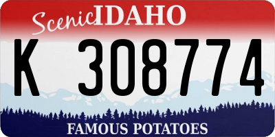 ID license plate K308774