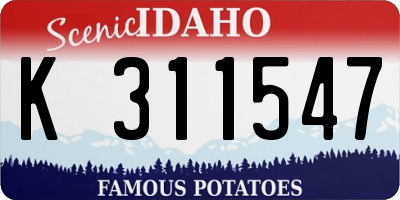 ID license plate K311547