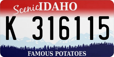 ID license plate K316115