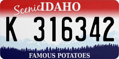 ID license plate K316342