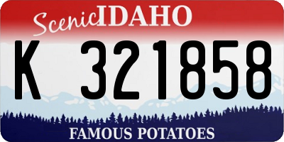 ID license plate K321858