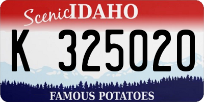 ID license plate K325020