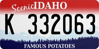 ID license plate K332063