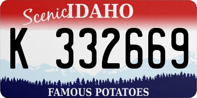 ID license plate K332669