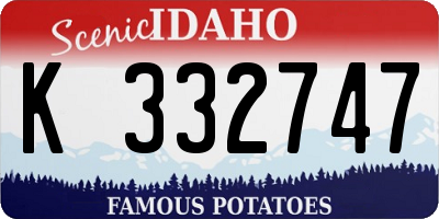ID license plate K332747