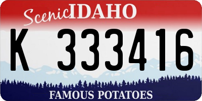 ID license plate K333416