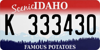 ID license plate K333430