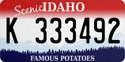 ID license plate K333492