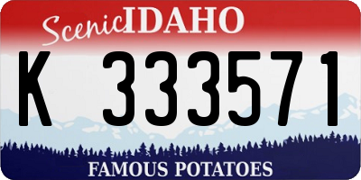 ID license plate K333571