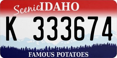 ID license plate K333674