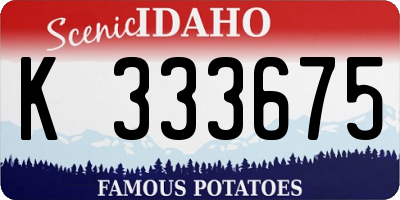 ID license plate K333675