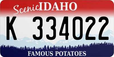 ID license plate K334022