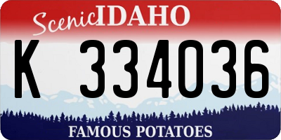 ID license plate K334036