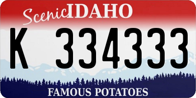 ID license plate K334333