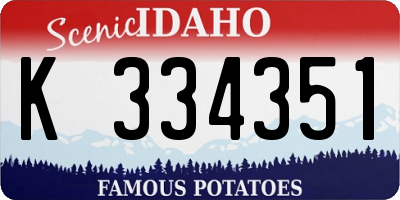 ID license plate K334351