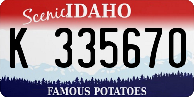 ID license plate K335670