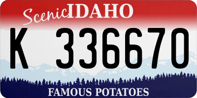 ID license plate K336670