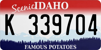 ID license plate K339704