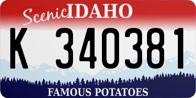 ID license plate K340381