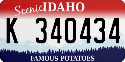 ID license plate K340434