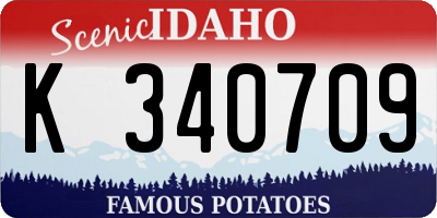 ID license plate K340709