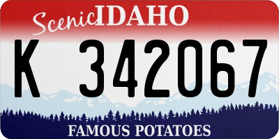 ID license plate K342067