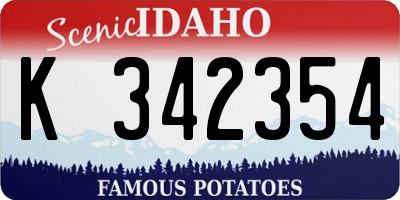 ID license plate K342354