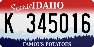 ID license plate K345016