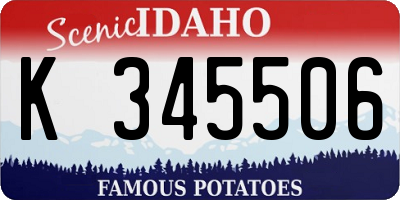 ID license plate K345506
