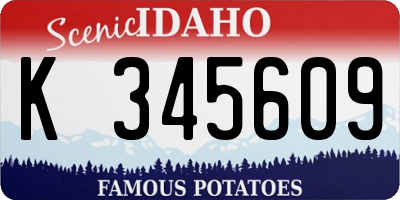 ID license plate K345609