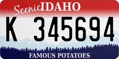 ID license plate K345694