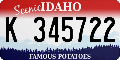 ID license plate K345722