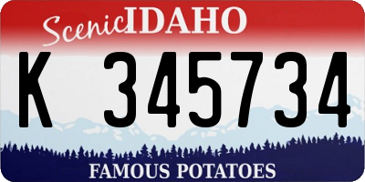 ID license plate K345734