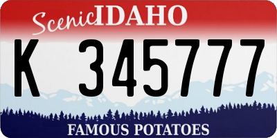 ID license plate K345777