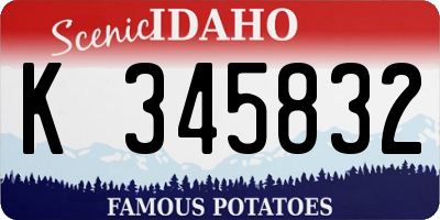 ID license plate K345832