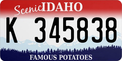 ID license plate K345838