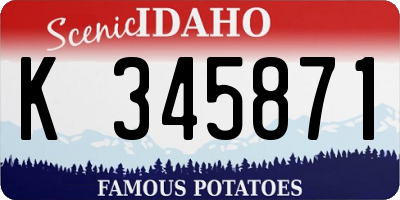 ID license plate K345871