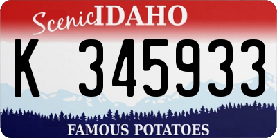 ID license plate K345933