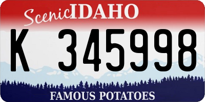 ID license plate K345998