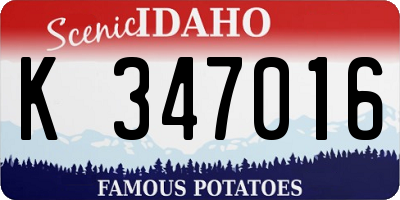 ID license plate K347016