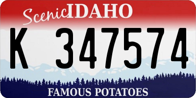 ID license plate K347574
