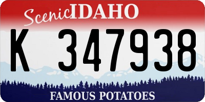 ID license plate K347938