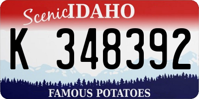 ID license plate K348392