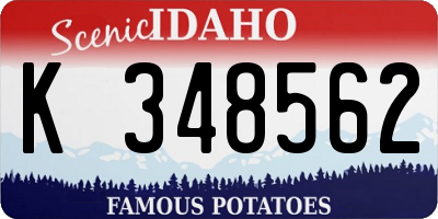 ID license plate K348562