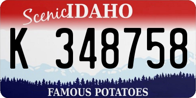 ID license plate K348758