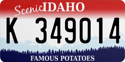 ID license plate K349014