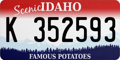 ID license plate K352593