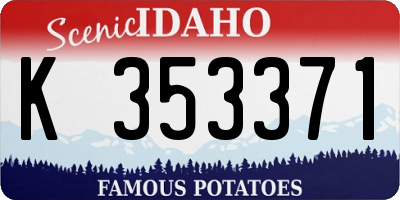 ID license plate K353371